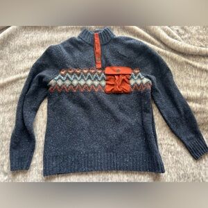 Smartwool Men's Blue and Orange  Sweater, size large